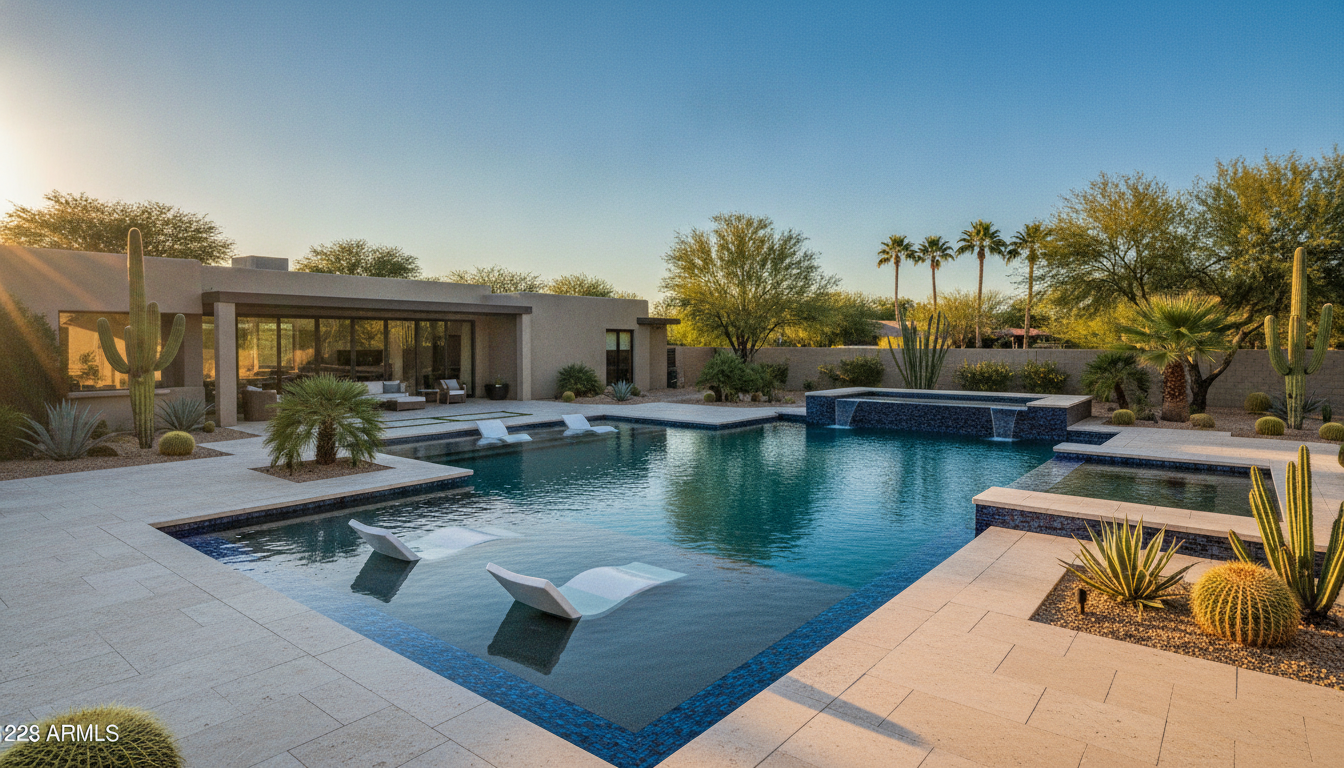 Luxury custom pool in Chandler Arizona