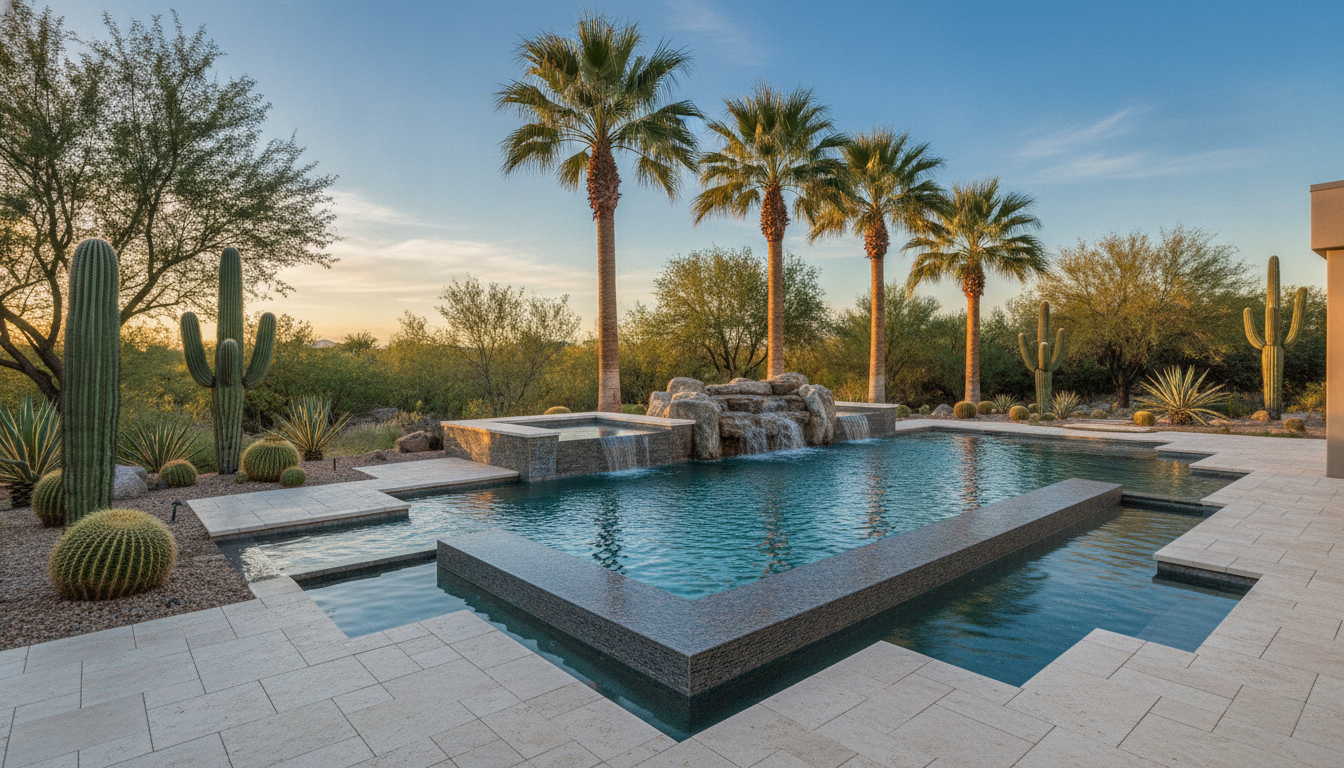 Family enjoying luxury pool Paradise Valley