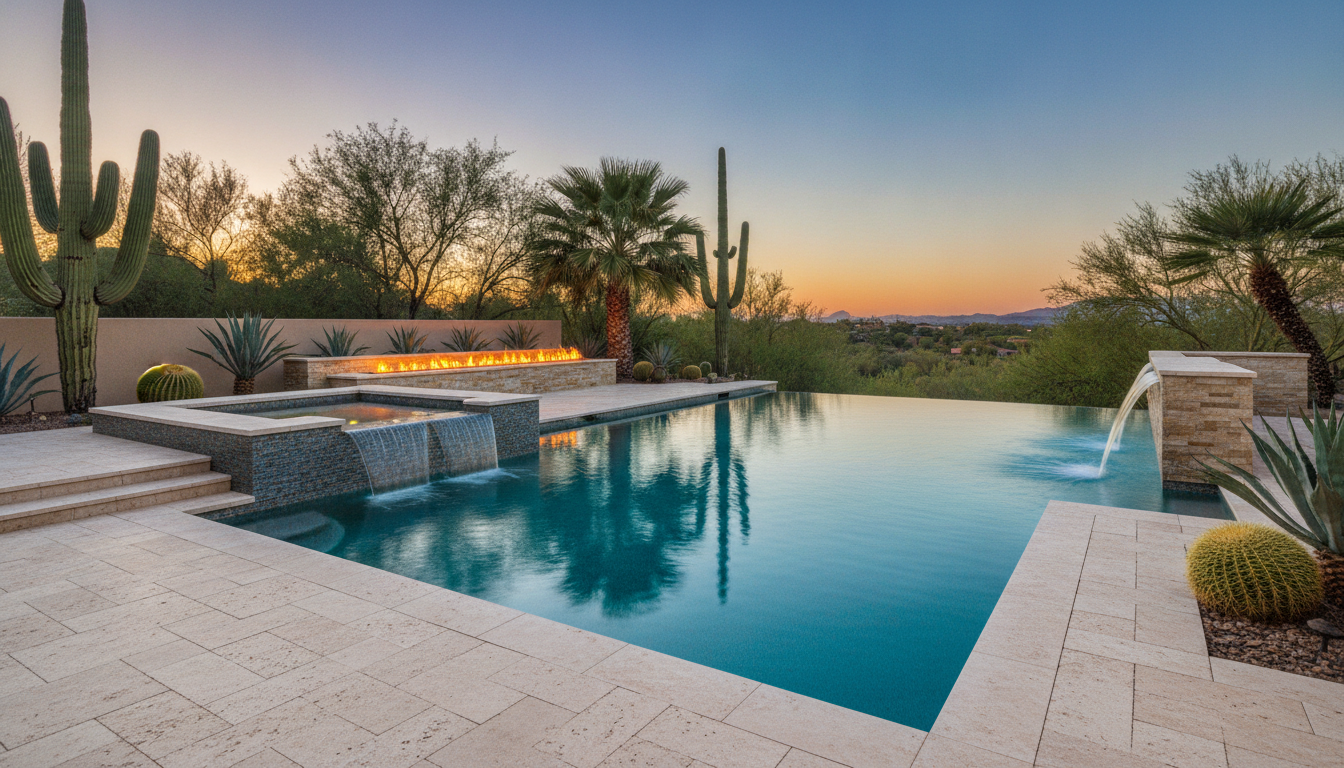 Custom spa luxury pool Paradise Valley AZ